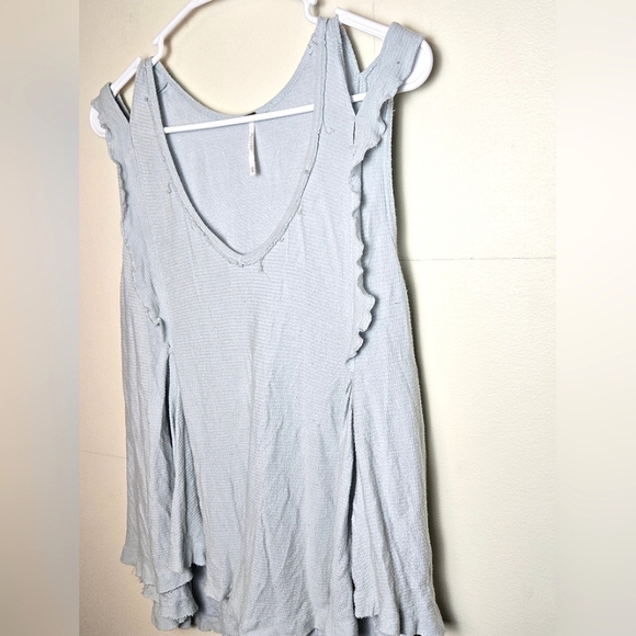 Free People Ruffle Bondi Modern Minimalist Oversize Boho Tank Top, XS - Picture 4 of 6